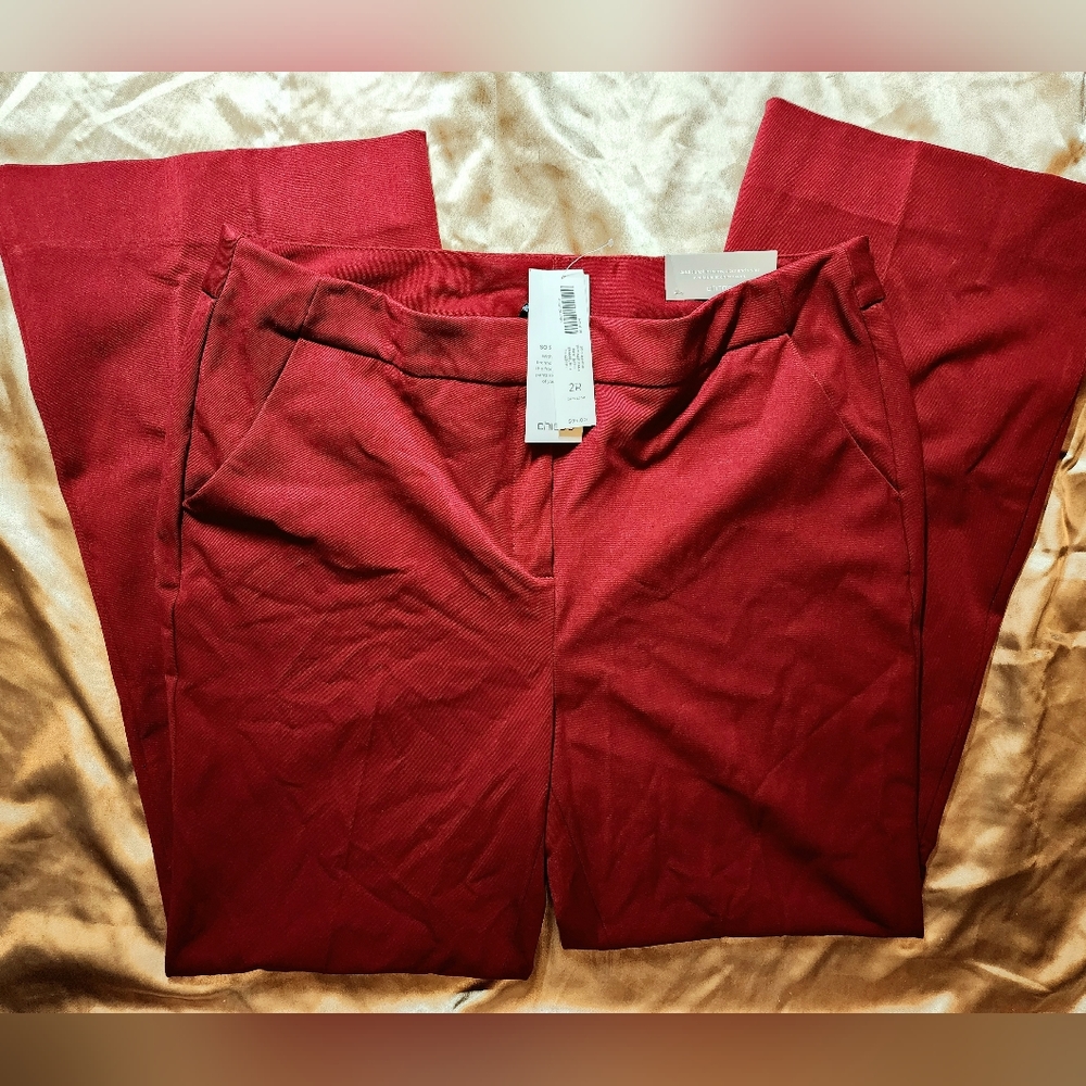 Chico's Women's So Slimming Trouser Basic Straight Leg Enamel Red Pant  - Picture 4 of 6